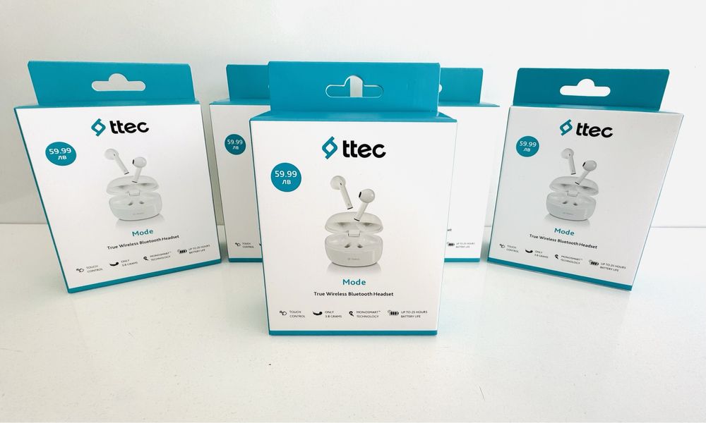 Чисто НОВИ! Безжични Слушалки ttec Mode ! Запечатани!