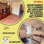 Apartament cu 3 camere de vânzare în Covasna, pe strada Ady Endre!