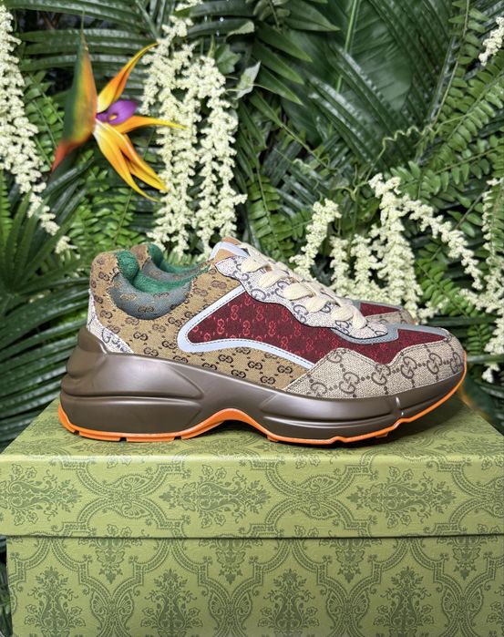 Gucci Trainers Rhyton Beige Brick Red