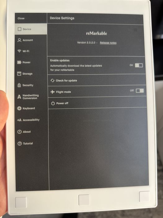 Remarkable paper tablet v1 ebook e-book reader