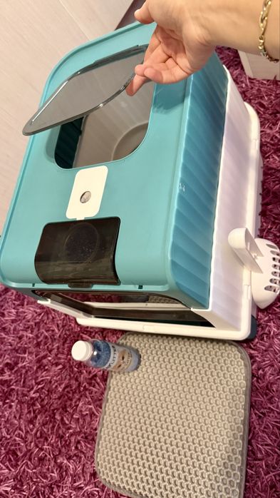 Set LITIERA complet inchisa pentru pisici, odorizant, covor, lopata