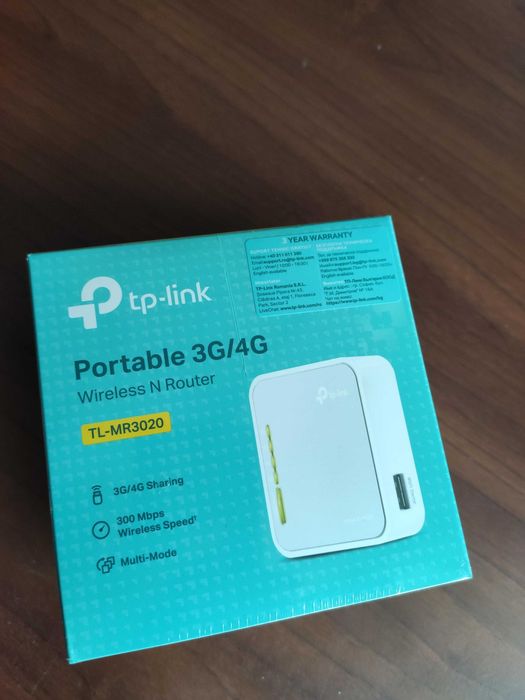Router WiFi TP-Link TL-MR3020 Portabil Cutie Sigilata