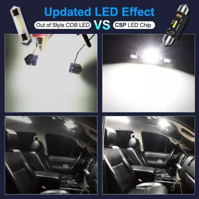 Bec led canbus C5W led: CSP, alb pur 6000 k, 39 mm, Black Edition 2022