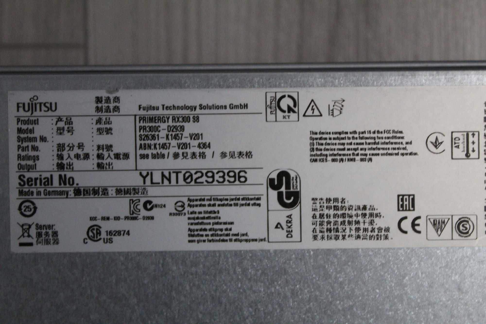Server Fujitsu Primegy RX300 S8 2x E2630 v2