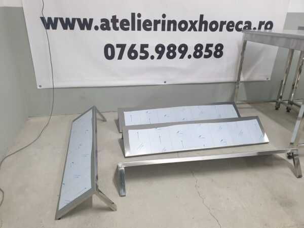 Polita inox de perete 1400x300mm cu 2 prinderi