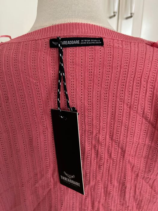 Compleu set cardigan si maieu camisola pointelle tricotat Threadbare