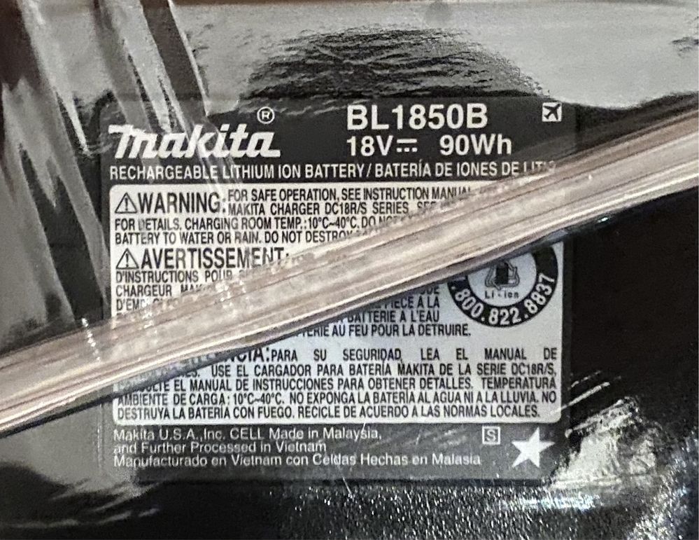 Батарейка Makita BL1850B 18 B