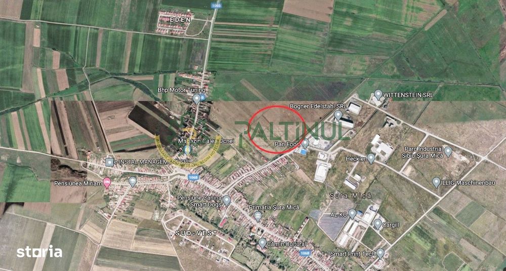 Teren de vanzare 13 euro mp,  6.000 mp - Parcul Industrial Sura Mica S