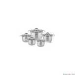 Set de 5 oale cu capac din inox, dimensiuni 16, 16, 18, 20, 24 cm,