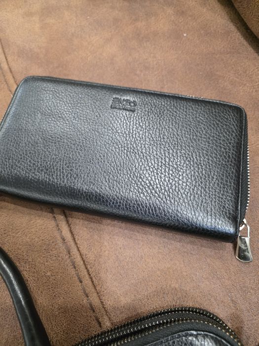 Кожена бизнес чанта /за лаптоп/  ENZO NORI + кожен портфейл ENZO NORI