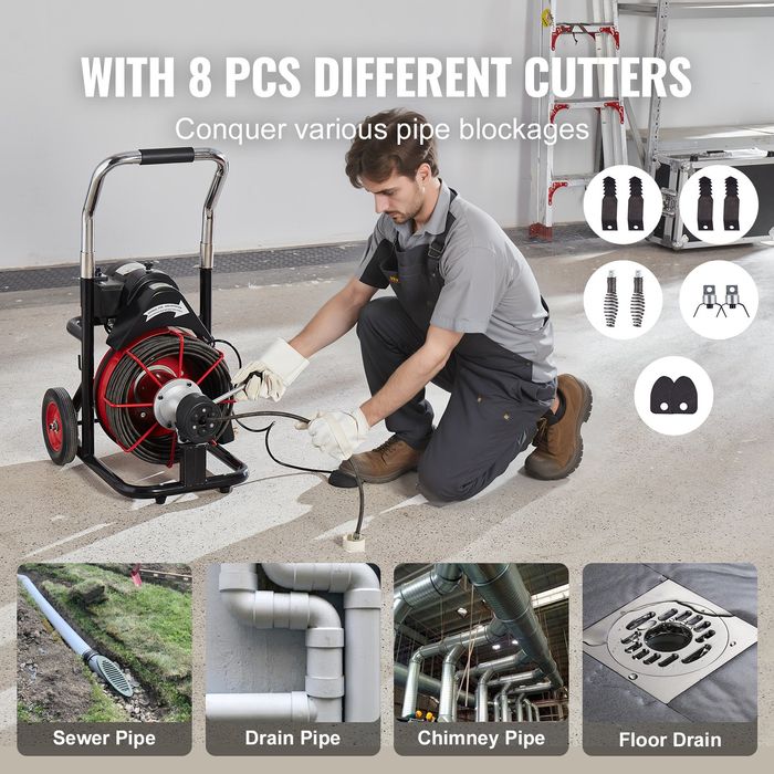 Masina Curatare Tevi Electrica,30500mm x 9.52mm Auto Feed