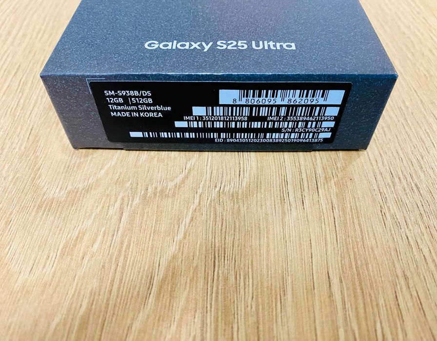 НОВ !!! Samsung S25 Ultra, 12GB RAM, 512GB, 5G, SilverBlue, Технополис