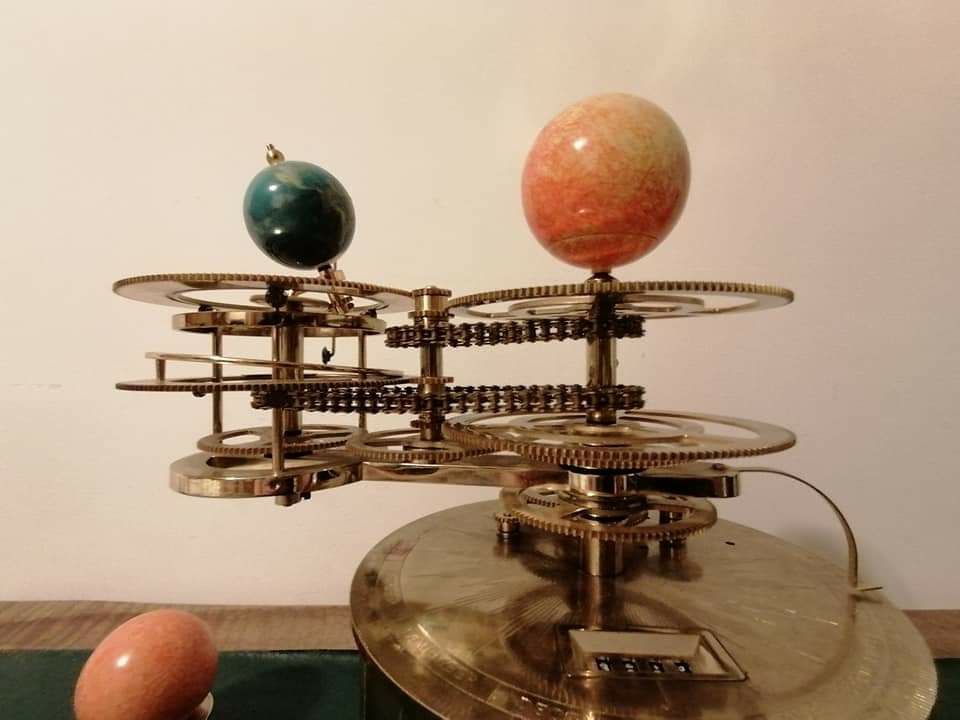 Sistemul solar/ planetar, bronz, mecanic, planetarium orrery