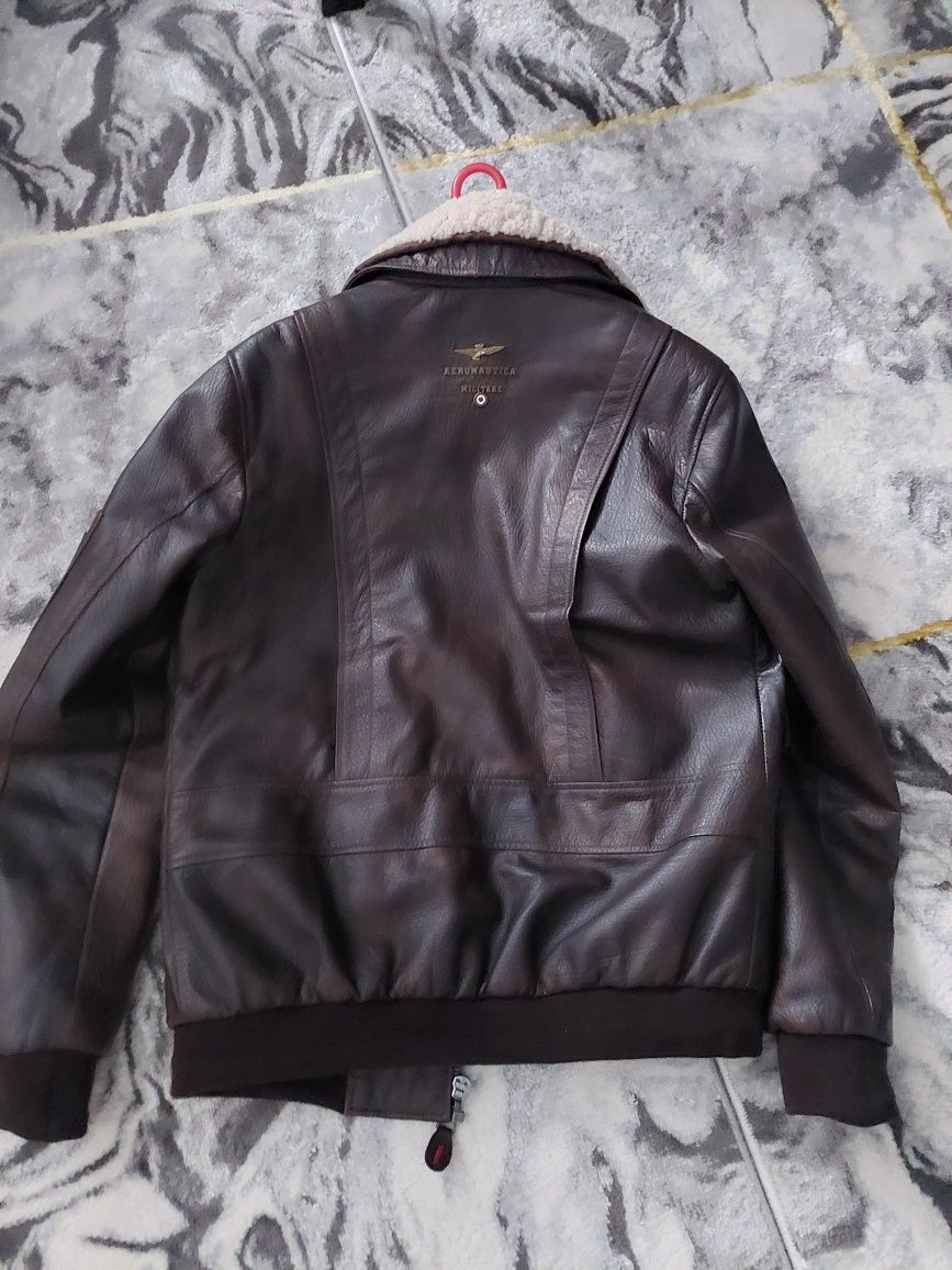 Geaca de piele aviator Aeronautica