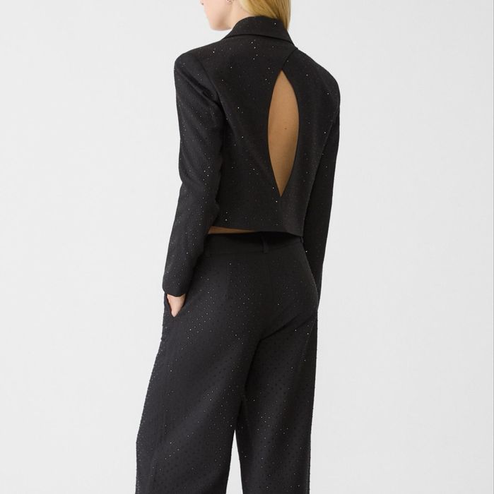 Blazer scurt cu detalii stralucitoare Stradivarius S