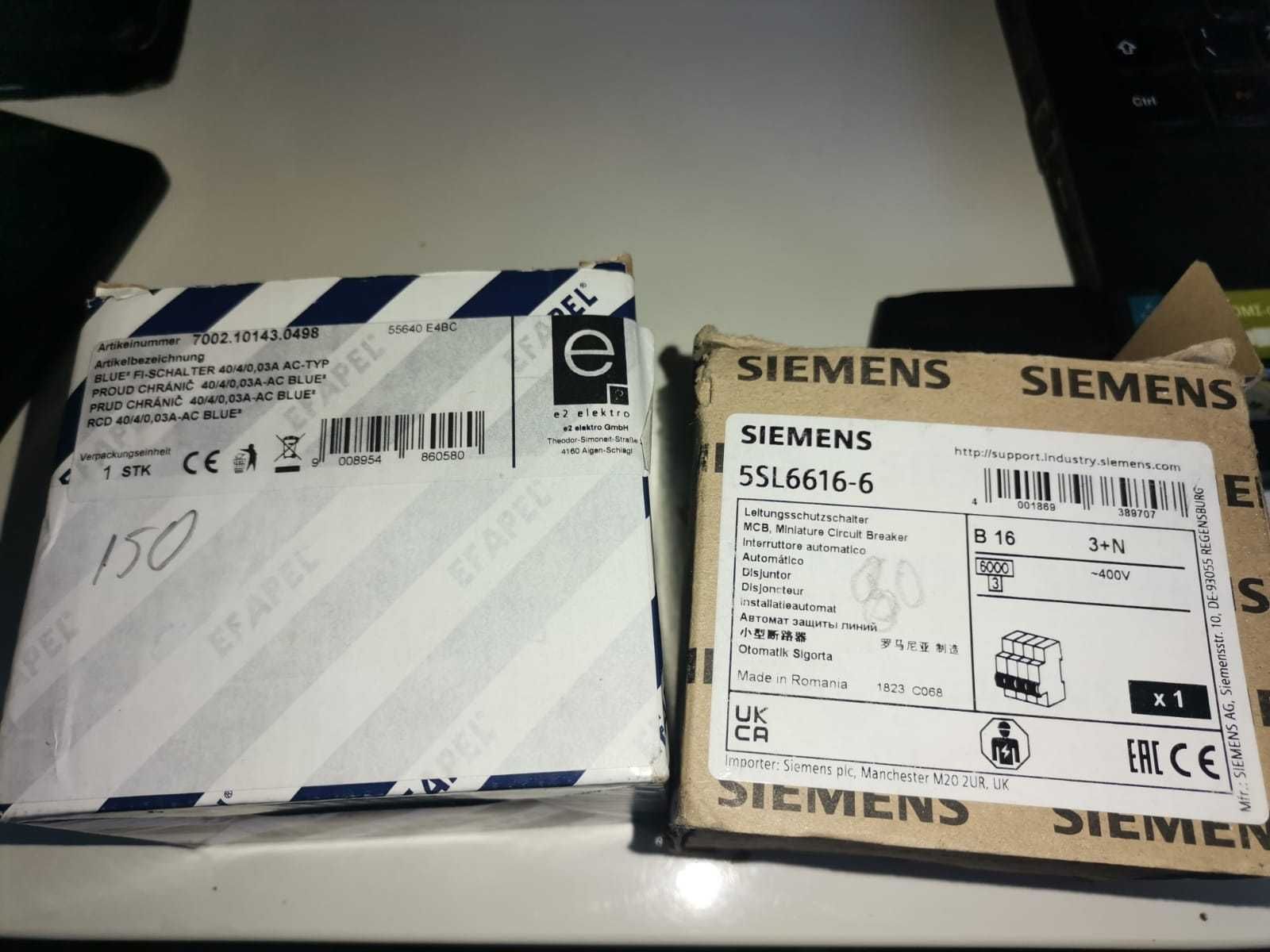 Sigurante 220V si 380V Siemens si Efapel