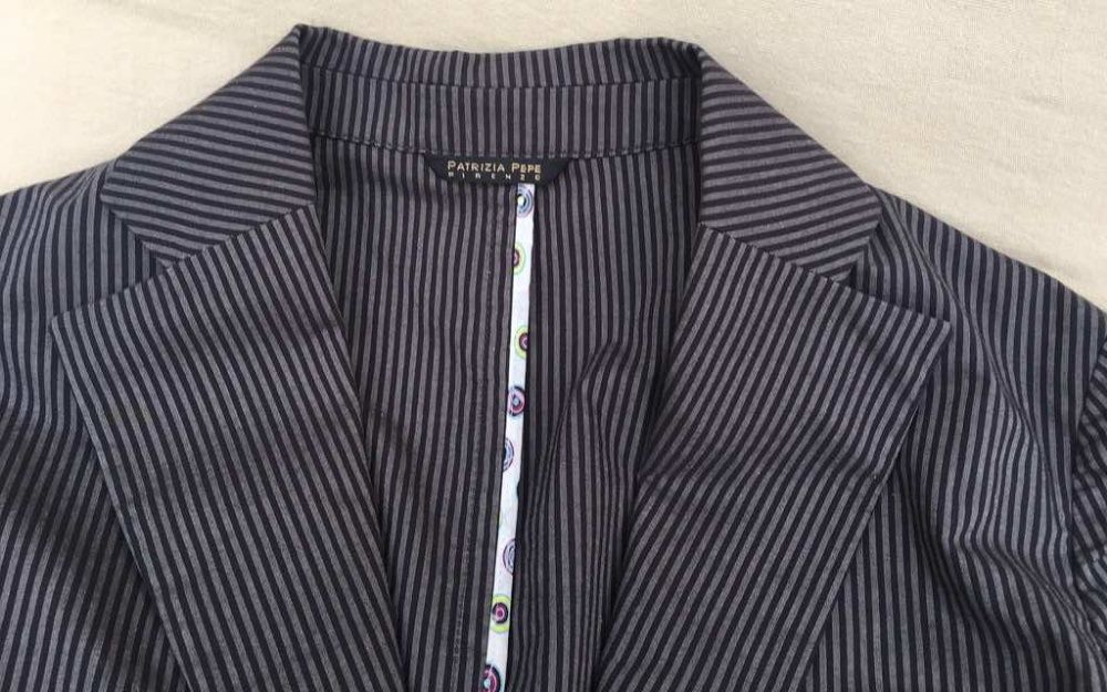PATRIZIA PEPE Superb Blazer/Sacou Gri Marime L/IT 46 Original Italia