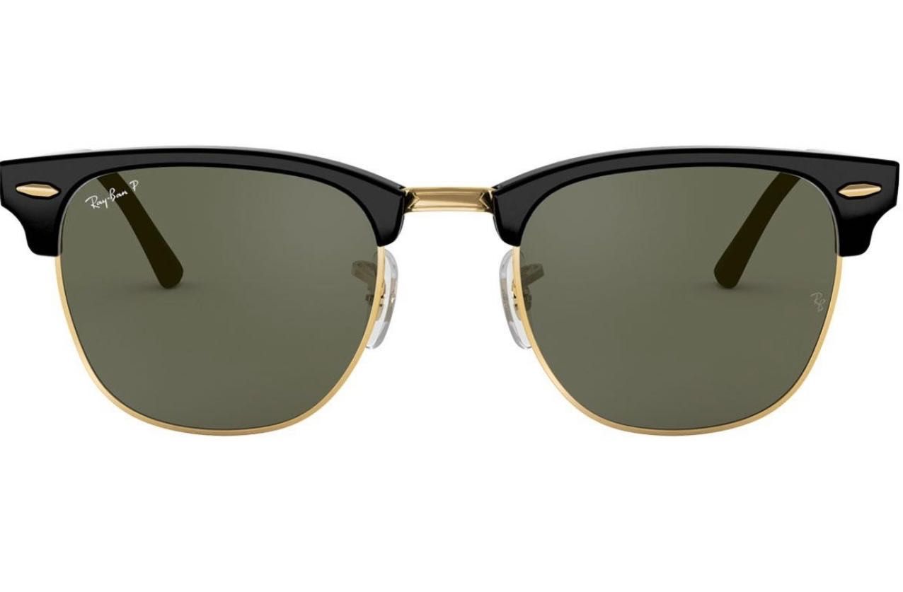 Унисекс очила Ray-Ban ClubMaster Balck/Gold със зелени стъкла (НОВИ)