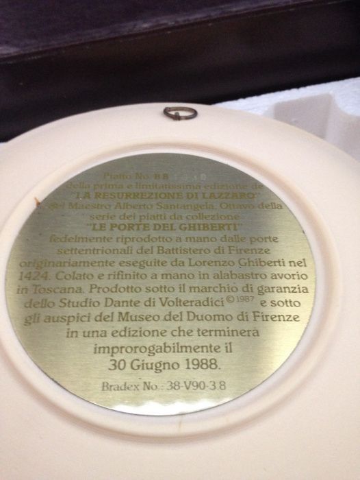Placa Studio Dante de volteradici , la resurrezione di lazzaro