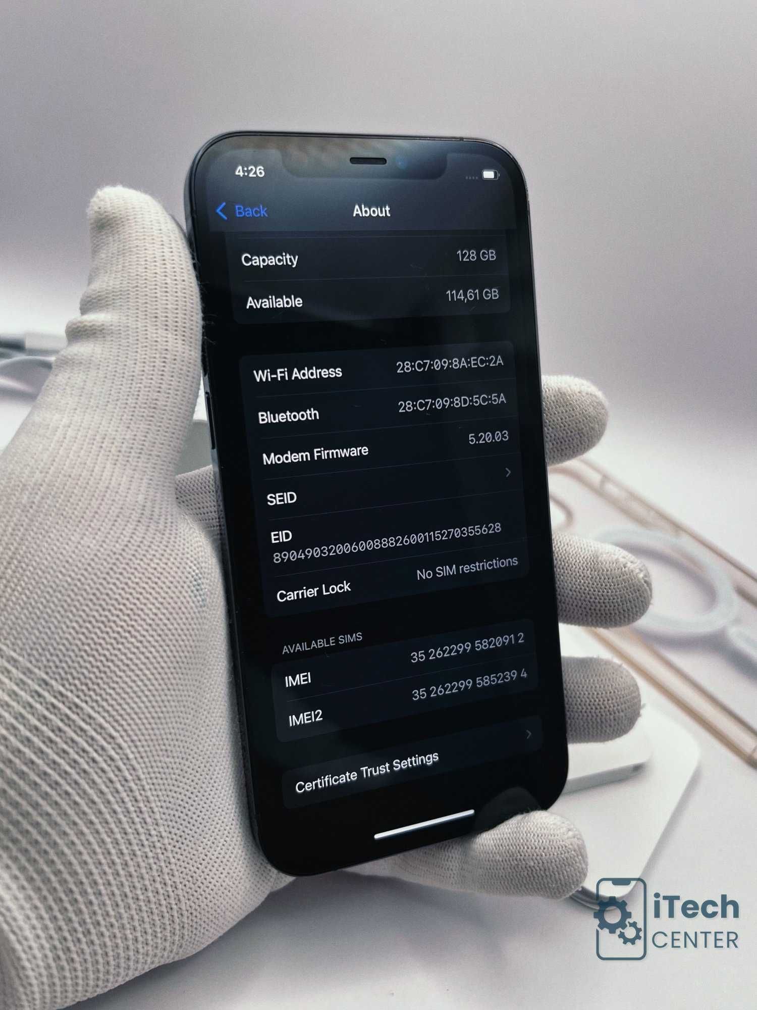 iPhone 12 Pro, 128GB, Blue, 100% батерия, ОТЛИЧЕН, 1г. ГАРАНЦИЯ!