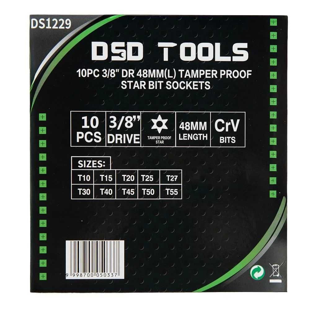 DSD TOOLS 10PC 3/8" DR 48MM(L)  set biti stea DS1229