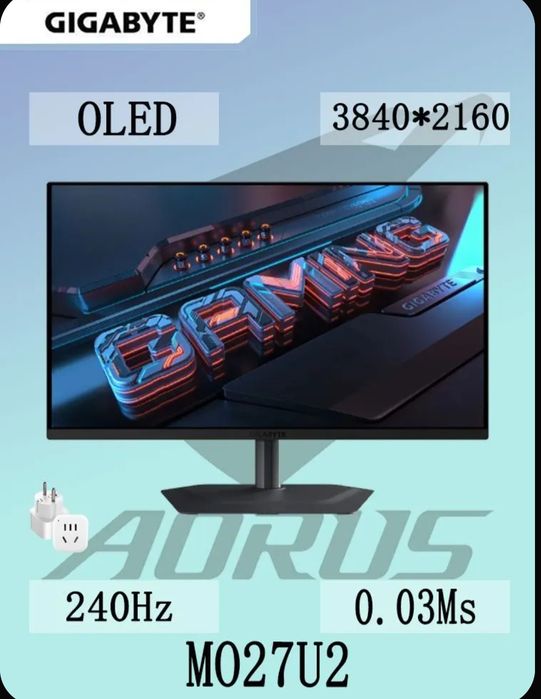 GIGABYTE MO27U2 — 27″ 4K QD-OLED 240 Гц, как новый, гарантия 1 год
