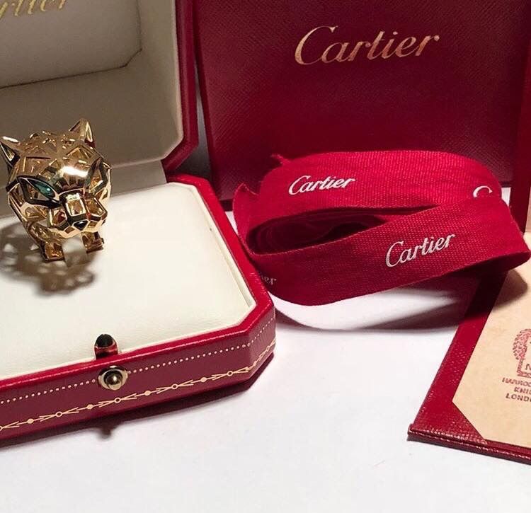 Позлатени пръстени Panthere de Cartier