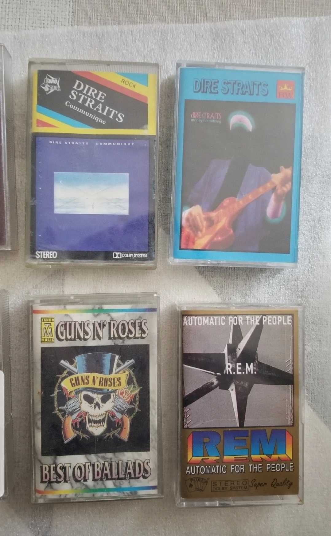 Casete audio muzica rock Aerosmith Vanghelis Guns and Roses R.E.M etc