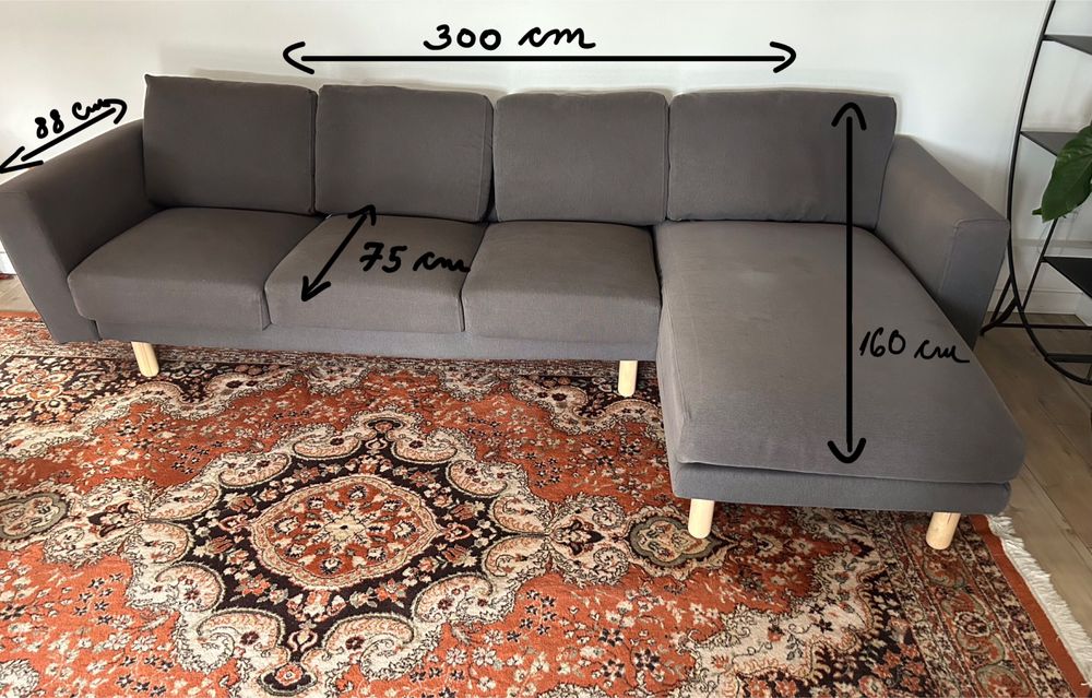 Canapea 4 locuri, cu șezlong