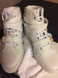 Hi-top sneakers Cesare Casadei,double strap moon white,produs original
