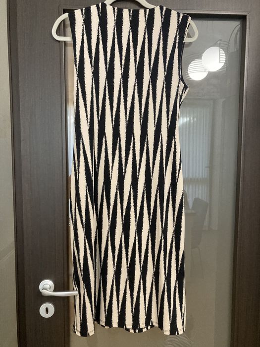 Rochie kimono imprimeu negru cu bej