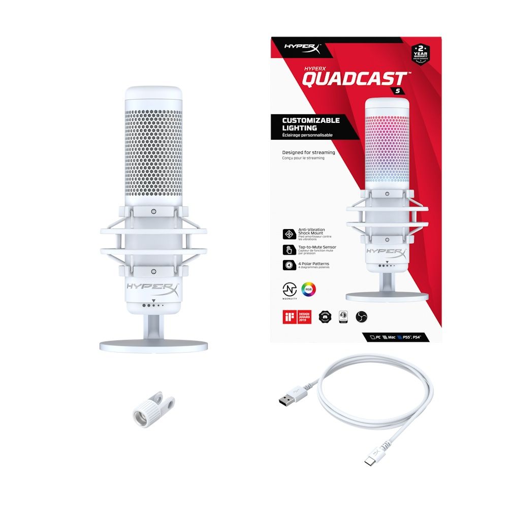 Микрофон HyperX QuadCast S White