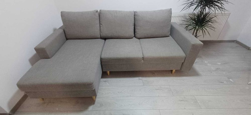 Canapea IKEA gri, 235 x 147 x 61, spatiu depozitare
