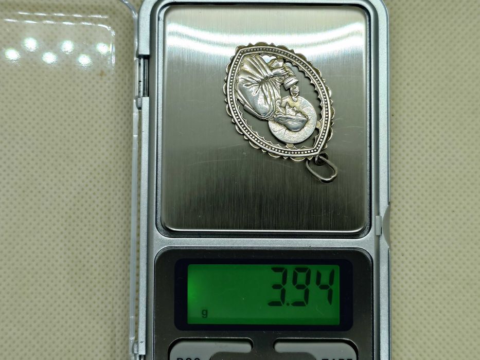 Pandantiv argint Isus cu potir gravare 29 iunie 1955