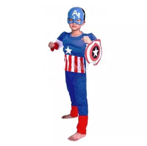 Детски Костюм на Капитан Америка с мускули,Captain Amerika costume