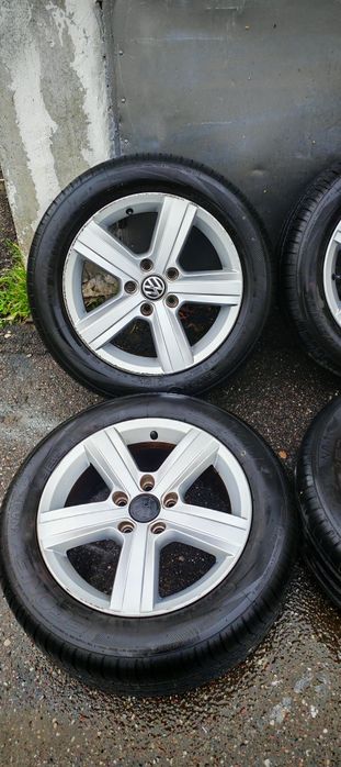 Jante R16 Vw 5x112 cu anvelope vara noi 205/55 R16 schimb cu R18