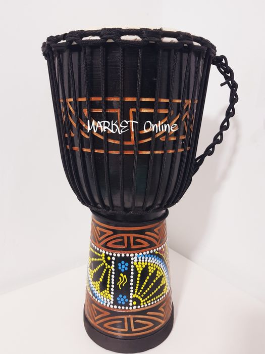 Tarabana Djembe din lemn sculptat Handmade NOU 59 CM 38 CM