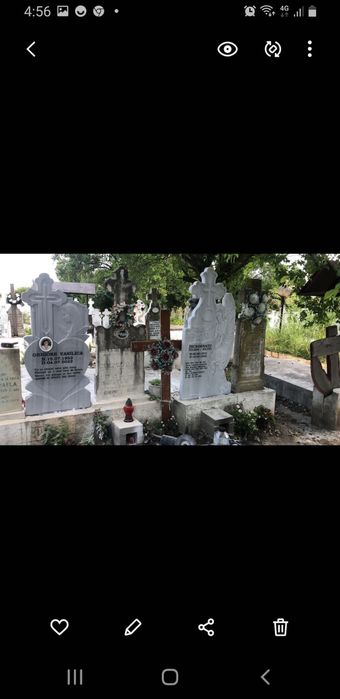 Cruci de marmura, granit și materiale pentru placări morminte(cavouri)