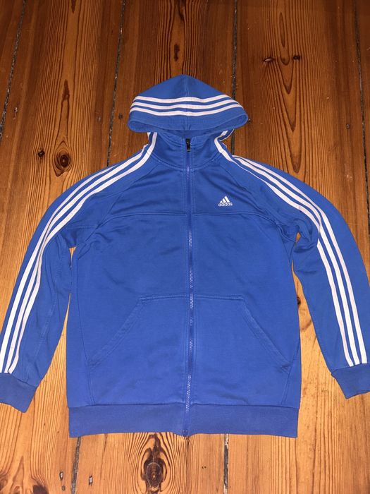 Адидас 3 ленти суичер синьо