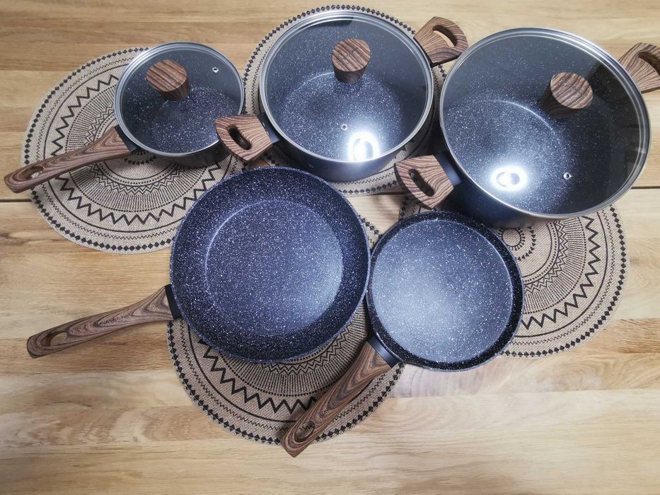 Комплект незалепващи тенджери и тигани NAVA