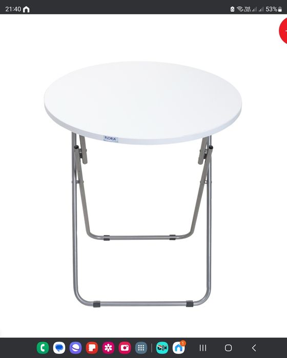 Masa plianta rotunda cu blat mdf, 60x65cmx 75h