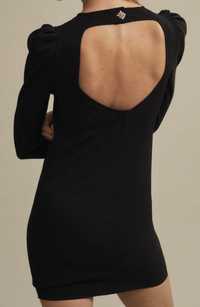 Черна рокля с гол гръб MANGO