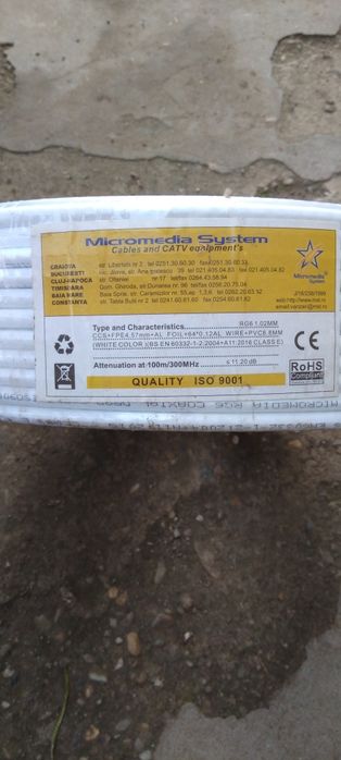 Cablu coaxial micromedia RG6