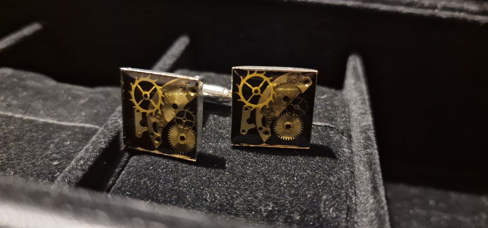 Ceas bărbați auriu mecanism automatic Skeleton