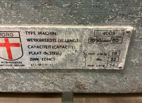 Ghilotina JORG 4005 pentru tabla  2,05 m lungime de taiere 5mm grosime