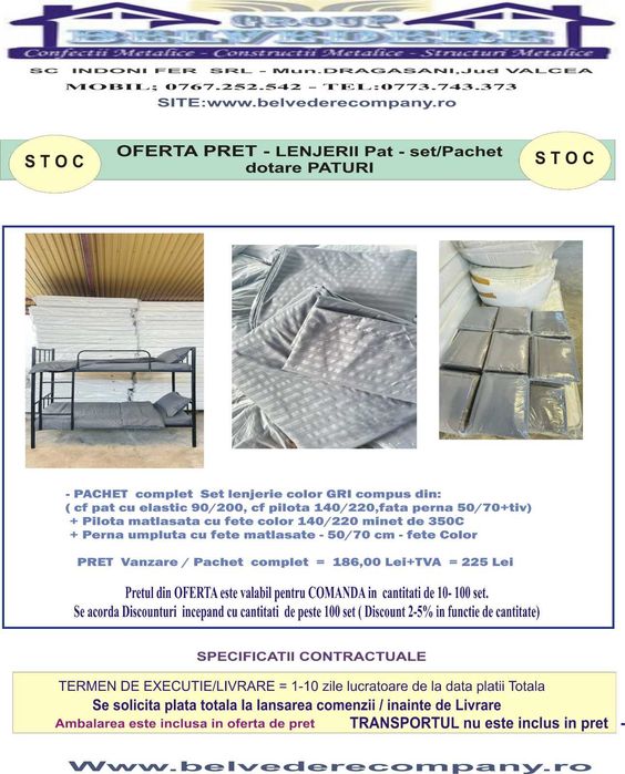 Pret Promotional - Pat metalic etajat in stoc  - Model BEL 8!