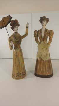 Уникални ретро дървени статуетки на жени стил началото на миналия век