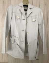 Jachetă albă de damă 100% piele naturală