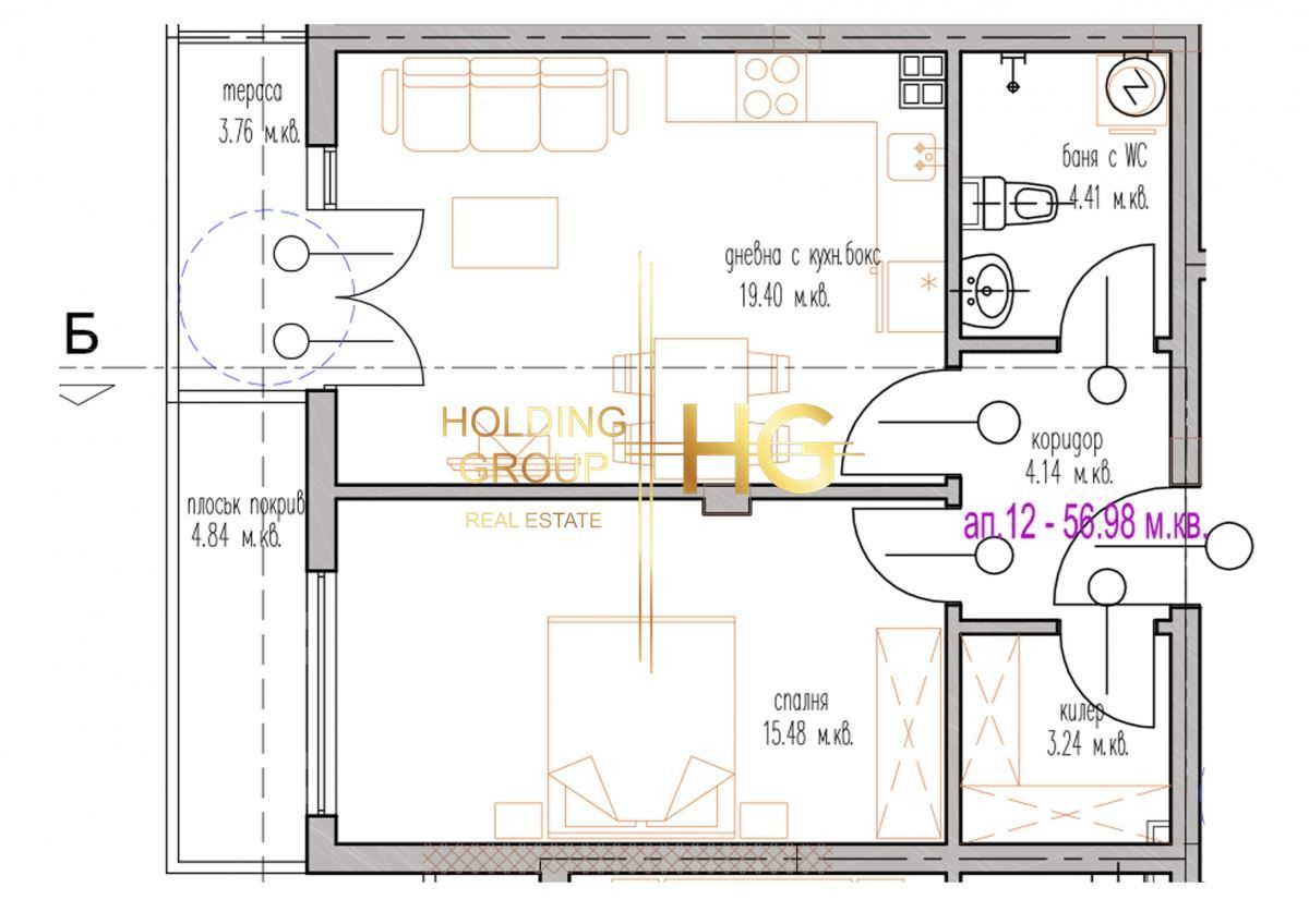 Продава се Двустаен апартамент в Варна, м-т Траката - 62 кв.м за 1255 €/кв.м - Снимка #1