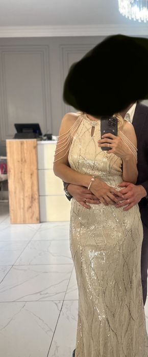 Золотое платье  в стиле гламурный арт-деко